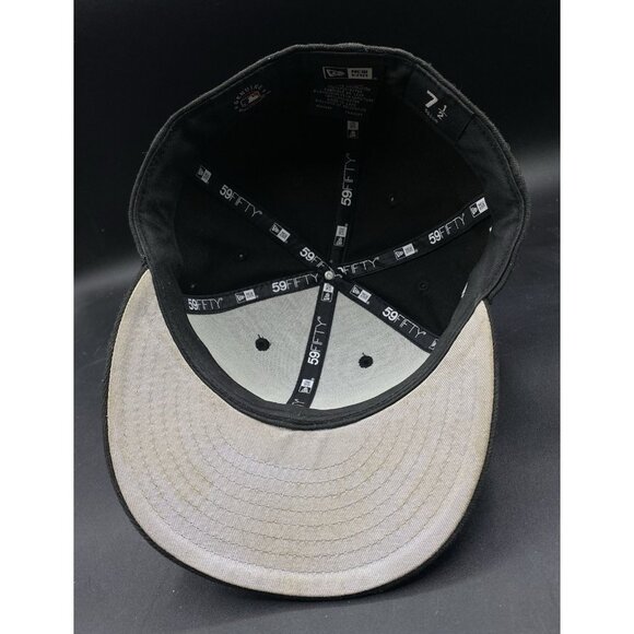 New Era 59Fifty LA Dodgers Baseball Black World Series Fitted Hat Size 7 1/2 - Picture 10 of 10